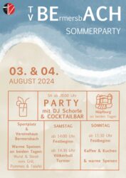 Sommerparty am 03. & 04. August ums Vereinshaus