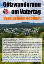 Donnerstag, 29.05 – Götzwanderung und Vereinshaus geöffnet