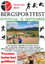 Bergsportfest am Sonntag, den 21. September