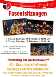 Fasentsitzungen: Samstag ausverkauft – Restkarten für Sonntag