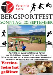 Bergsportfest am Sonntag, 20. September